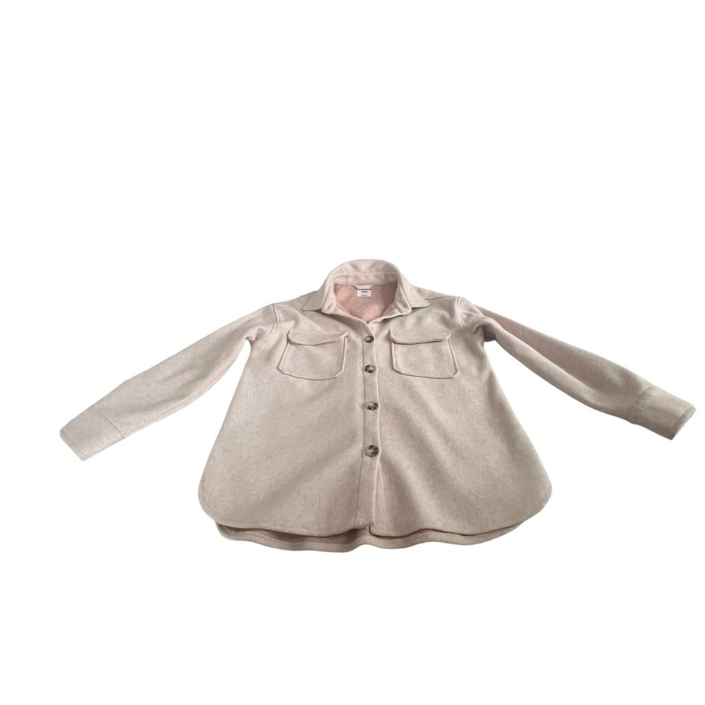 Oversized Pink Shacket Coat Casual Chic Minimalist Layer Small - Picture 3 of 7